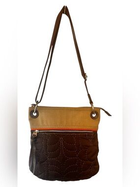Fossil Two-Tone Crossbody Bag | Classic Everyday Style Keyper Brown